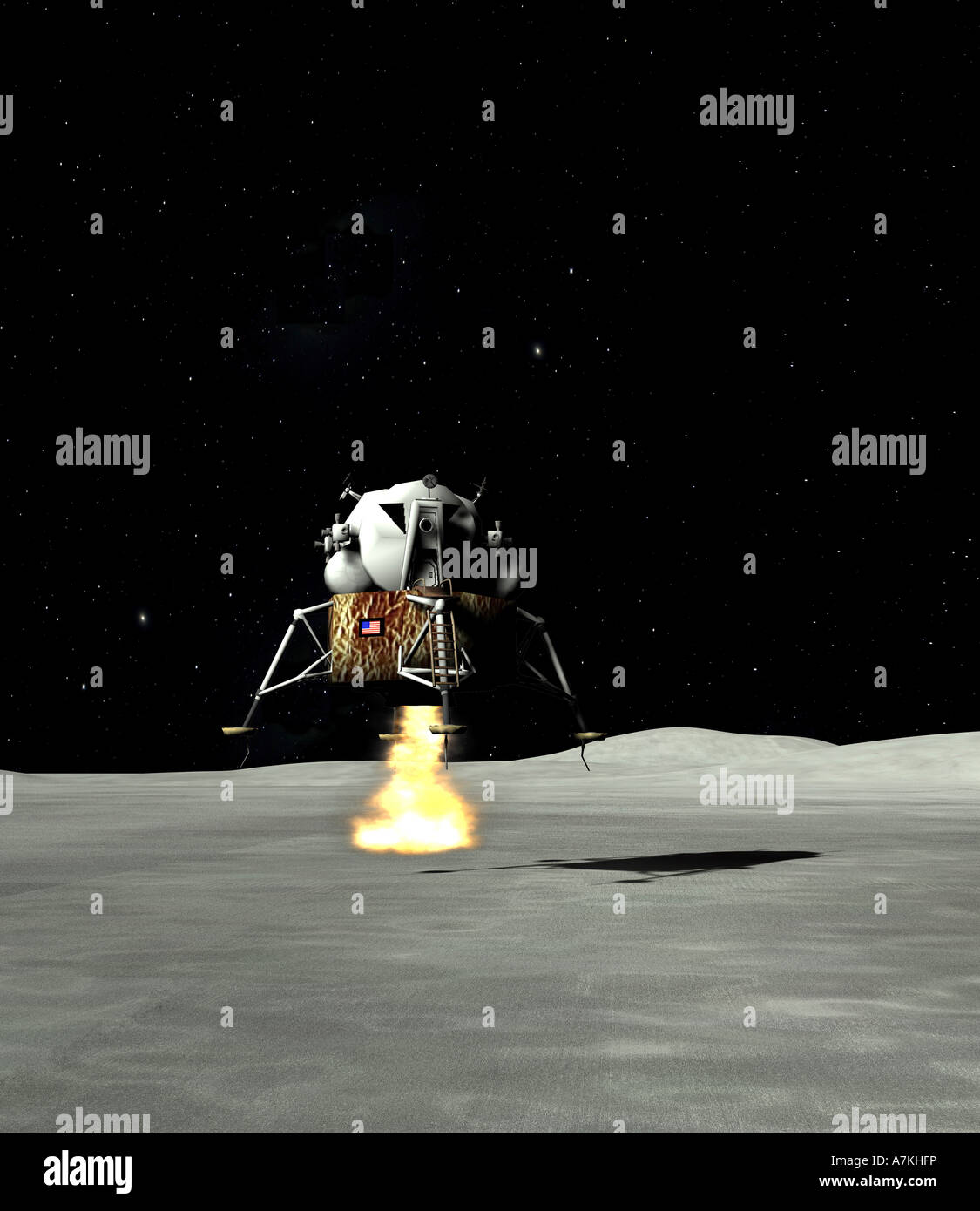 apollo moon landing Stock Photo