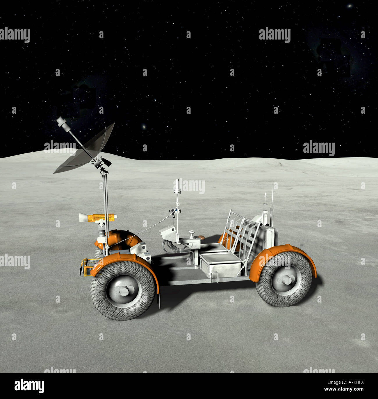 Lunar rovering Vehicle Stock Photo