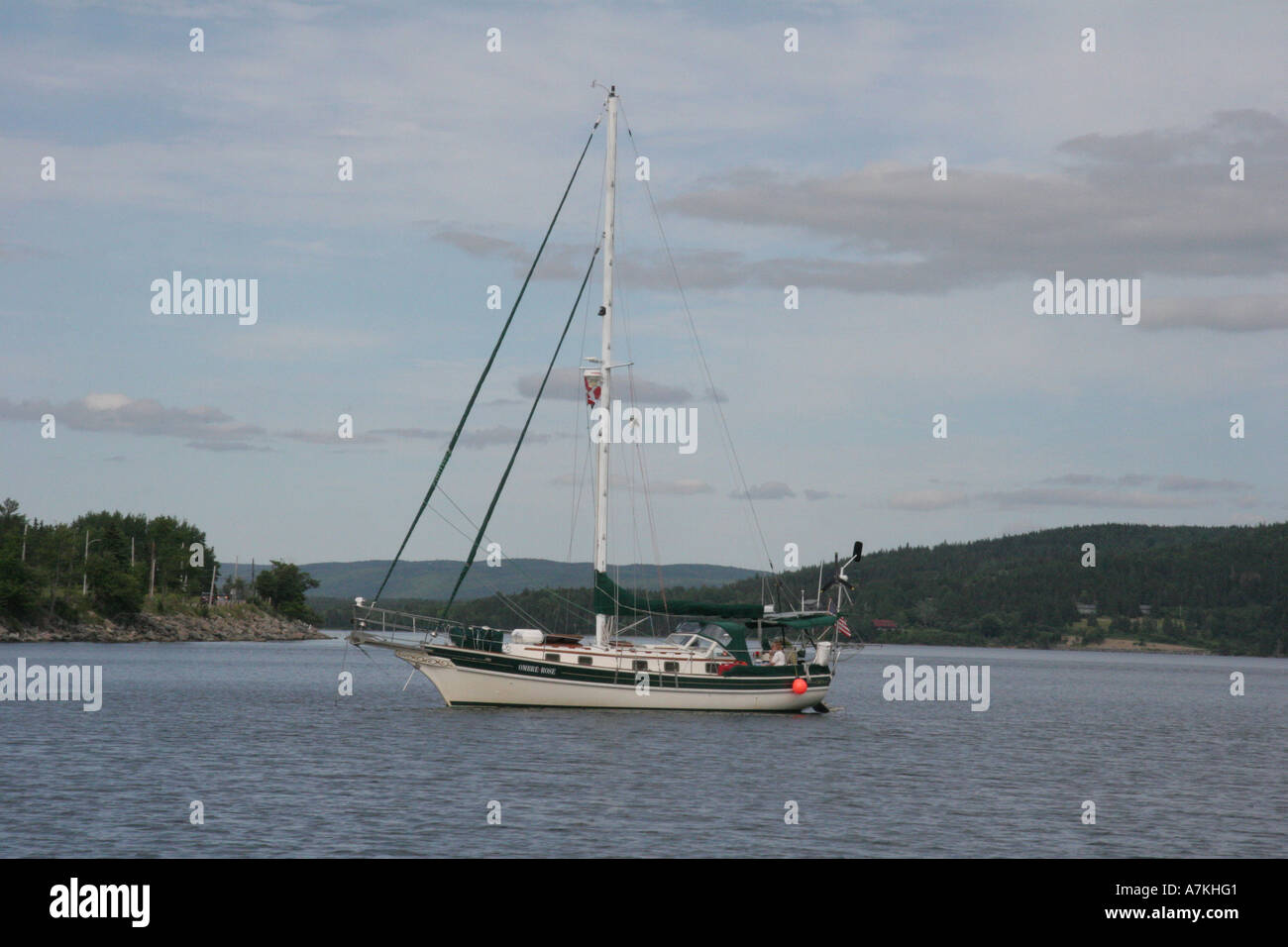 Sailing Vessel Anchored in Baddeck Stock Photo Alamy