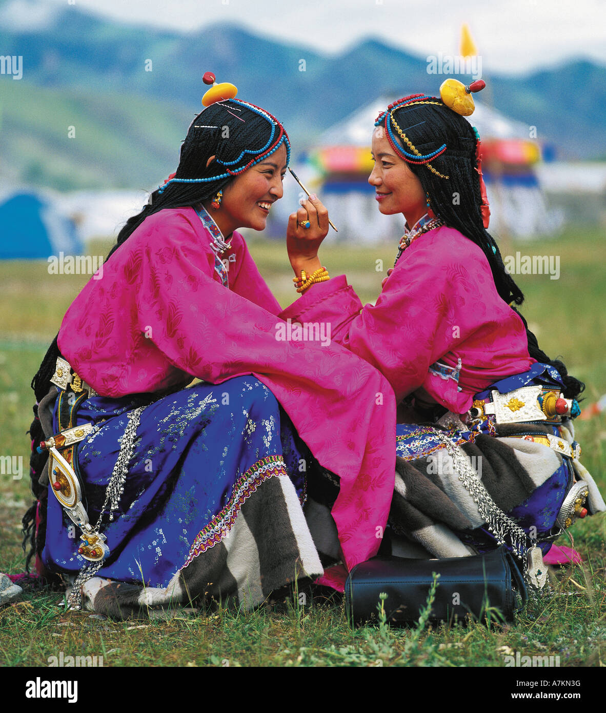 two tibet women Stock Photo - Alamy