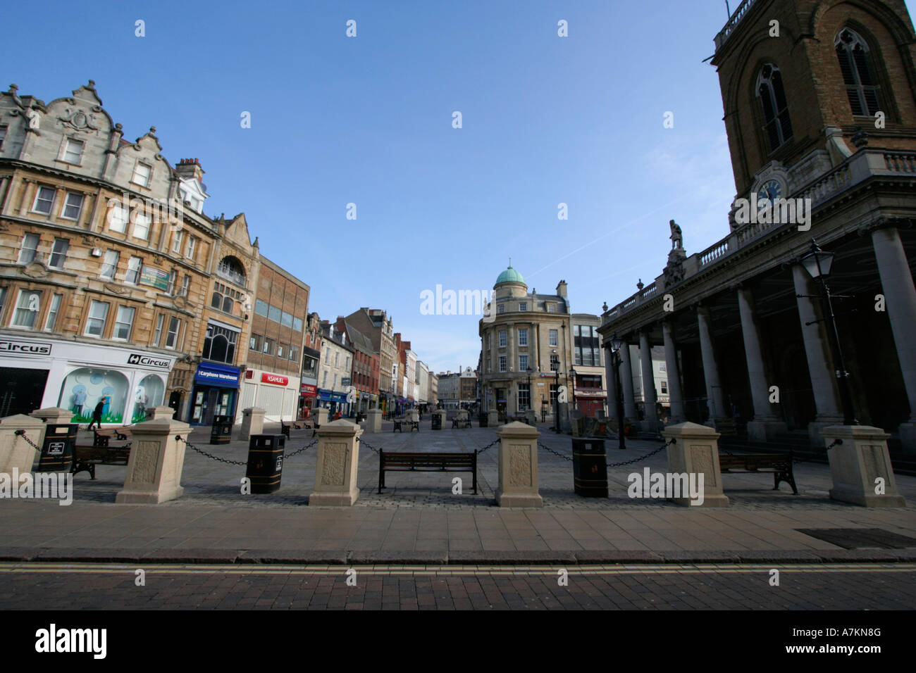 Northampton City Centre early morning few people town centre england uk gb Stock Photo