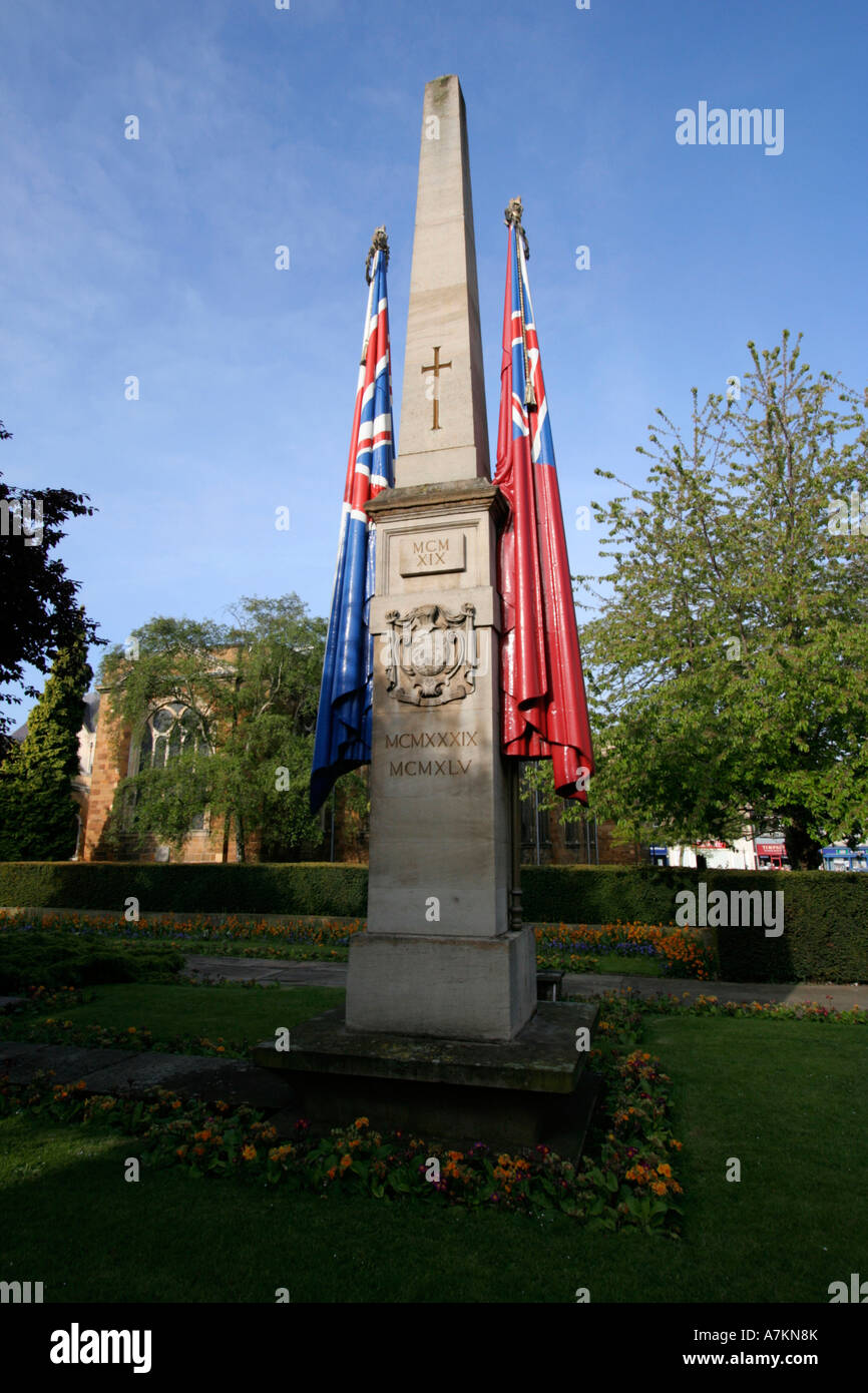 Northampton City Centre war memorial early morning few people town centre england uk gb Stock Photo