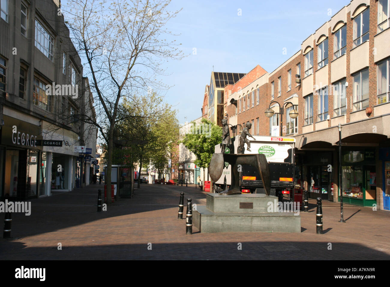 Northampton City Centre early morning few people town centre england uk gb Stock Photo