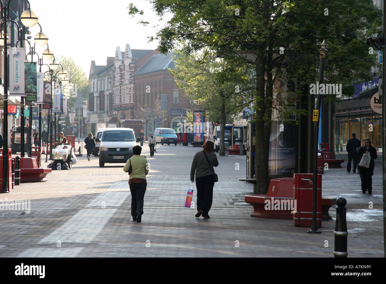 Northampton City Centre early morning few people town centre england uk gb Stock Photo