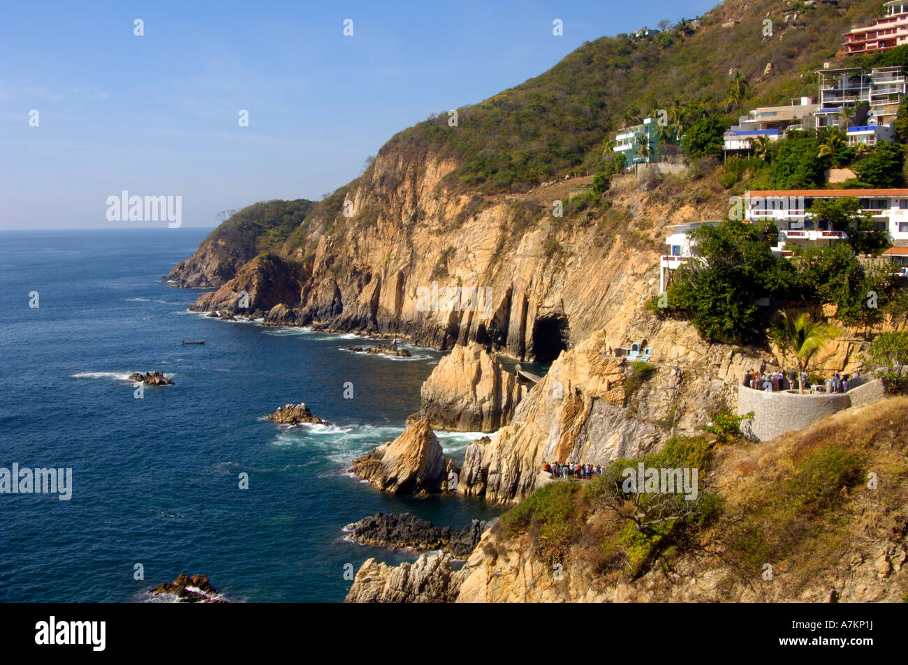 The cliffs of La Quebrada in the Bay of Acapulco, Mexico Stock Photo