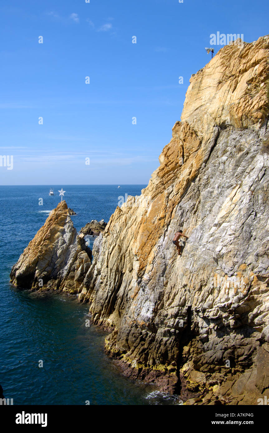 The cliffs of La Quebrada in the Bay of Acapulco, Mexico Stock Photo