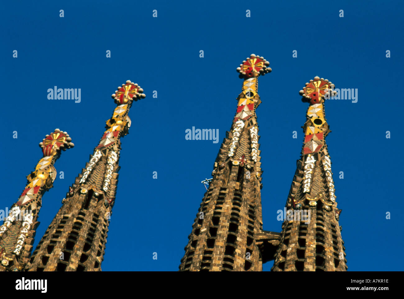La Sagrada Familia Towers Barcelona Spain Stock Photo