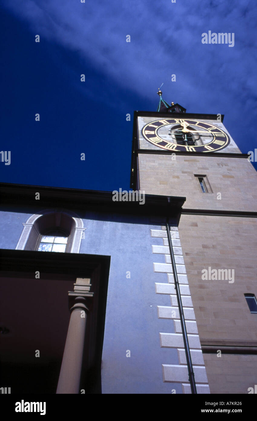 Clock Tower Zurich Switzerland Stock Photo - Alamy