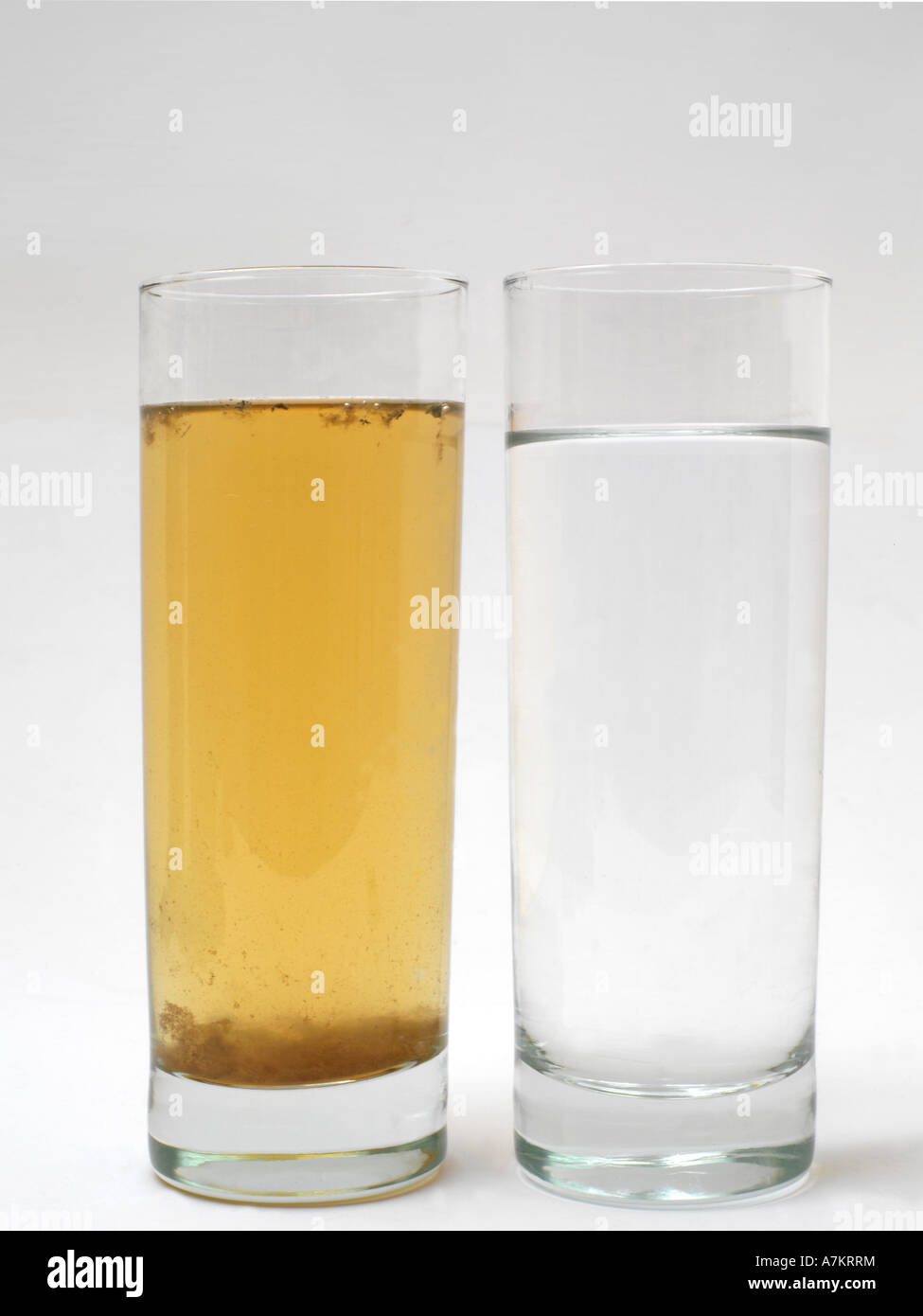 Glass of Clean Water & Glass of Dirty Water Stock Photo Alamy