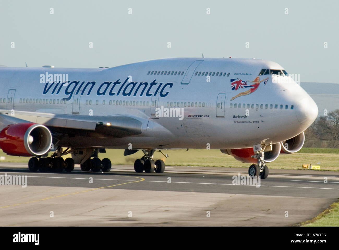 A Virgin Atlantic Boeing 747-400 named Barbarella. Stock Photo