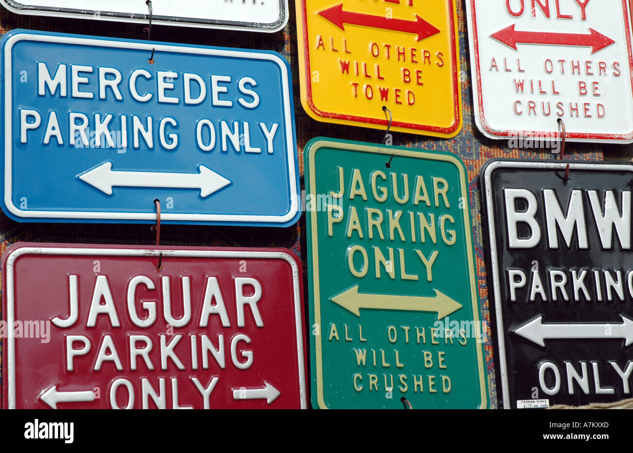 Parking signs at Portobello Road Market Stock Photo Alamy