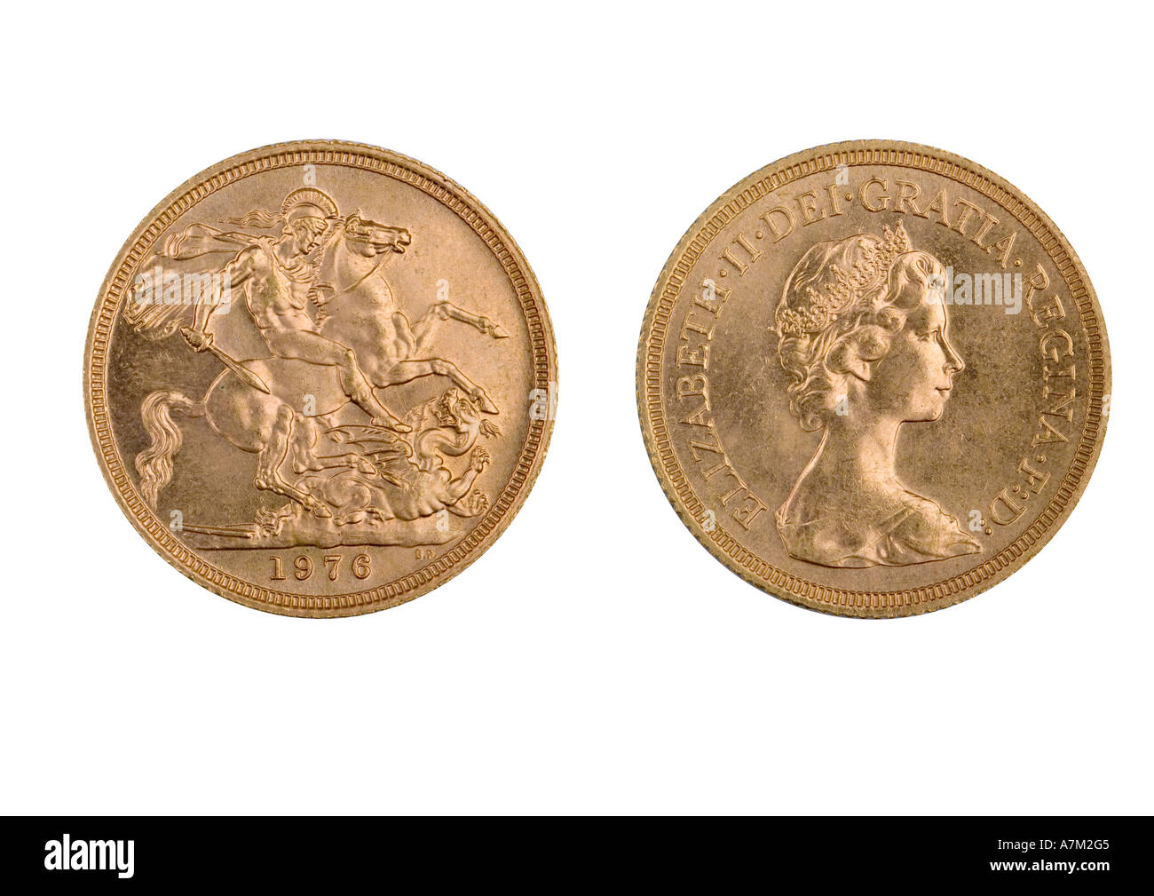 1976 Gold sovereign.  British great Britain royal mint Stock Photo