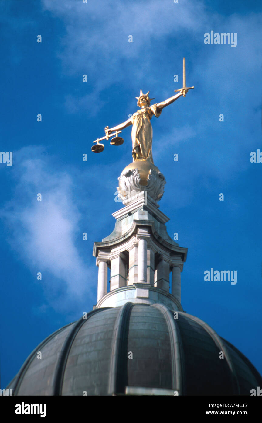Old bailey Justice Courts statue Stock Photo Alamy