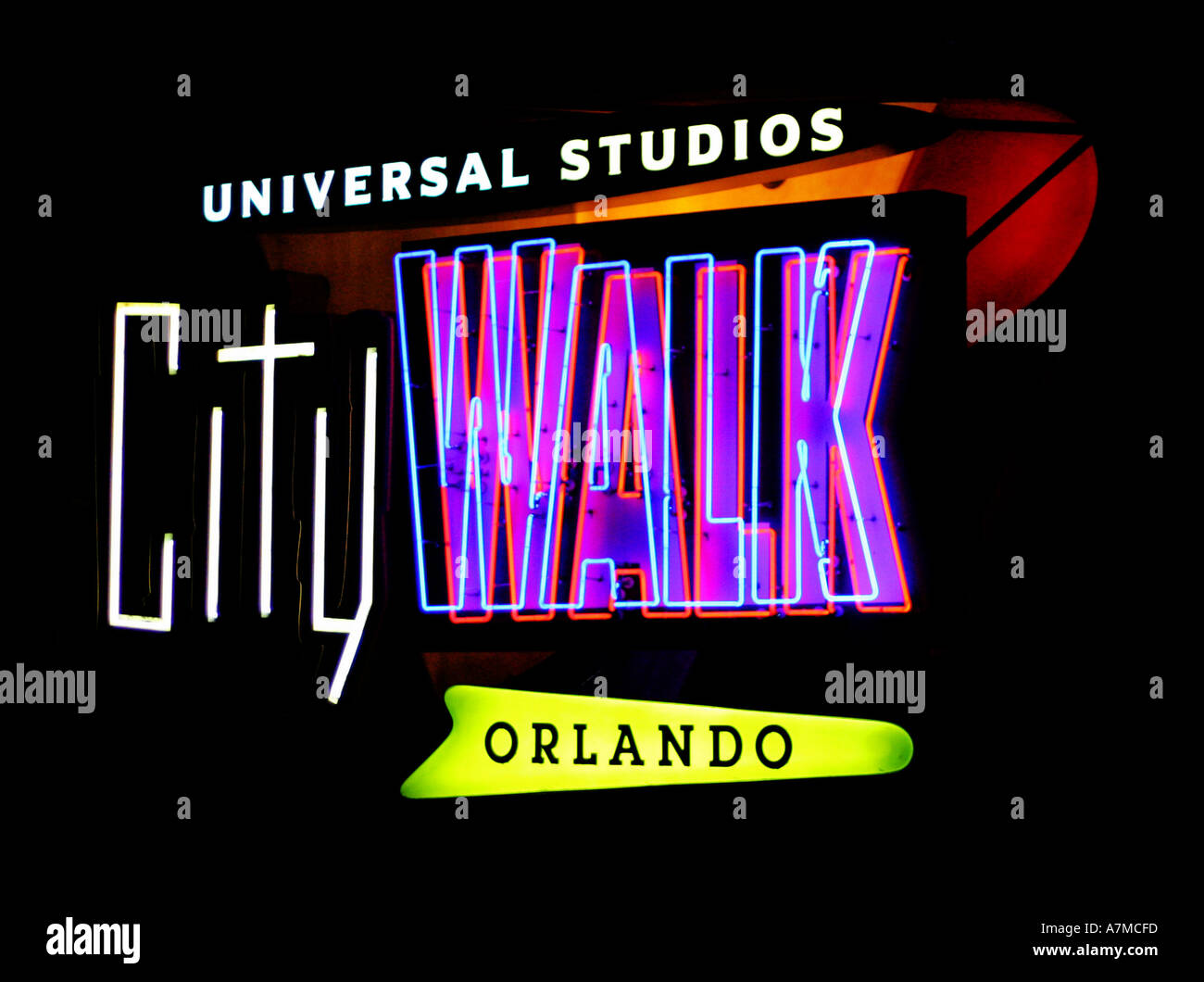 Universal studios orlando florida city walk neon sigh Stock Photo Alamy