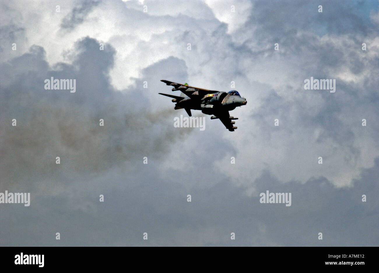 Jump Jet Harrier in flight Stock Photo