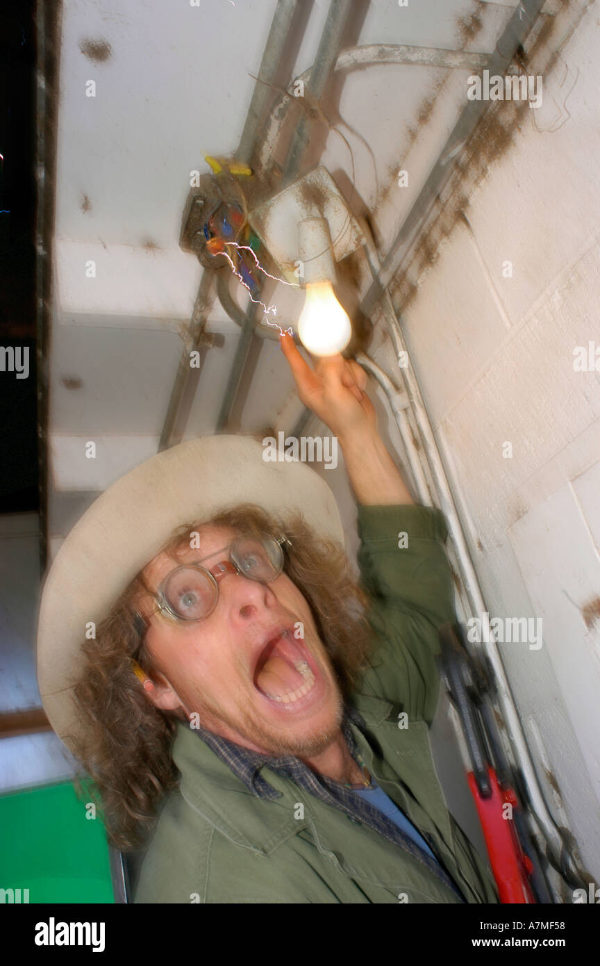 Man getting electric shock hires stock photography and images Alamy