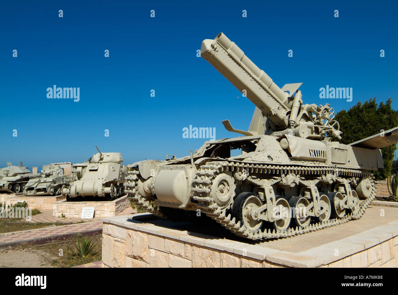 German 150mm howitzer, El Alamein war museum, El Alamein, Egypt Stock Photo