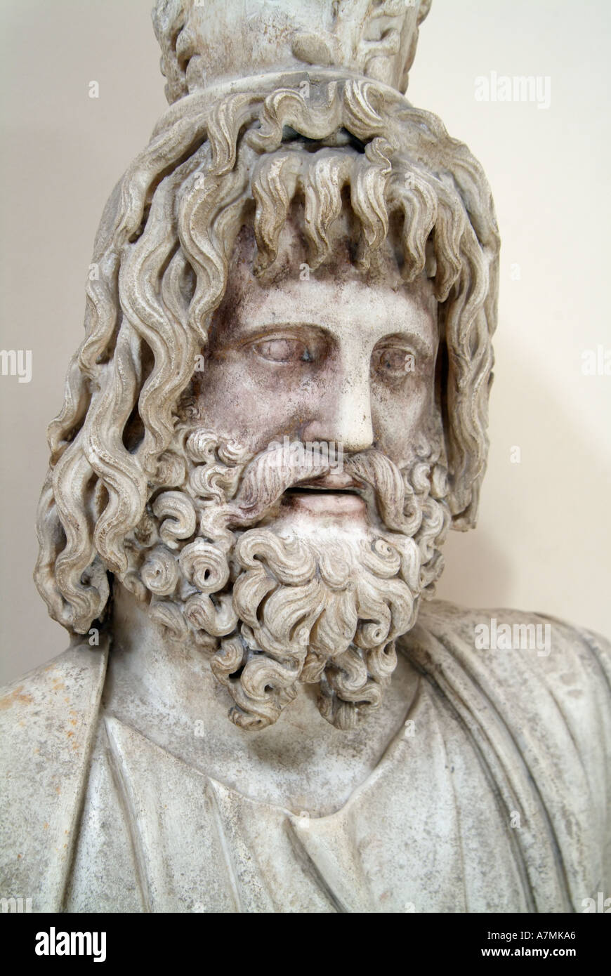 Bust of the god Serapis, Greco-Roman Museum, Alexandria, Egypt Stock Photo