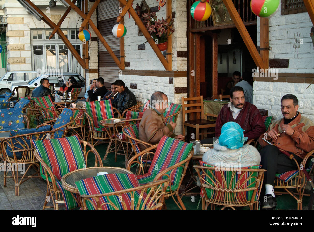 Cafe culture, Alexandria, Egypt Stock Photo Alamy