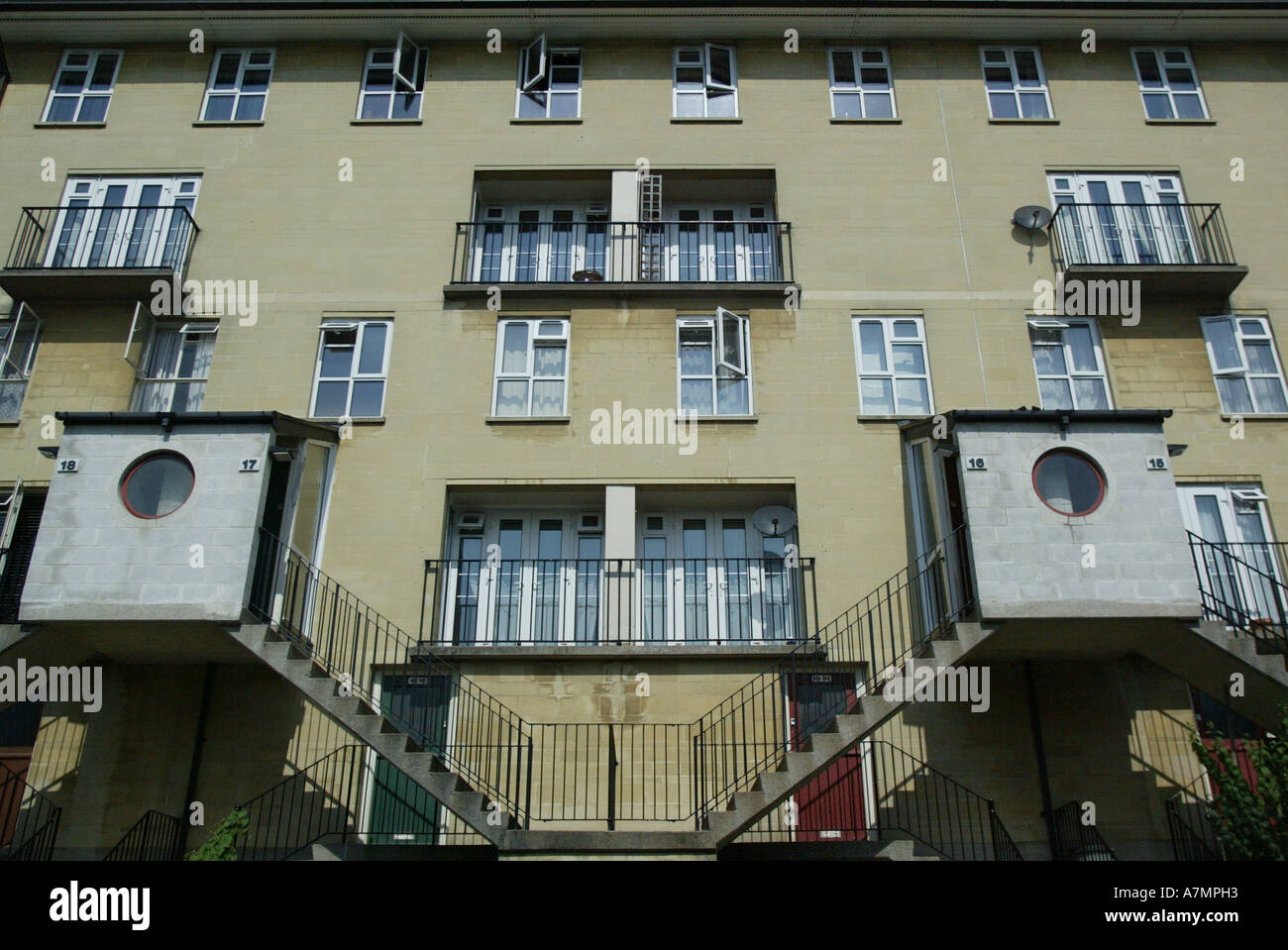 Local Authority and Council Housing on an estate in Bath Stock Photo