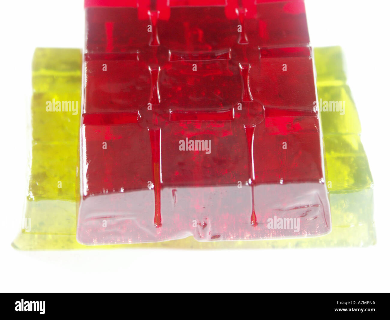 Jelly Jello Cubes Backlit Stock Photo Alamy