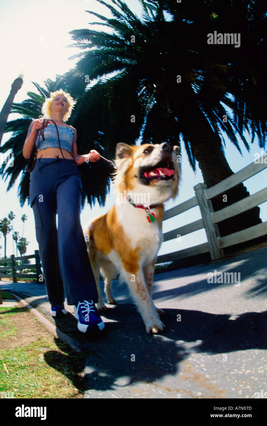 a punk girl walking Stock Photo - Alamy