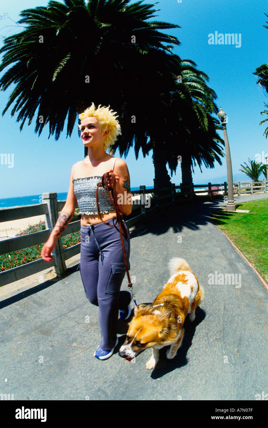 a punk girl walking Stock Photo - Alamy