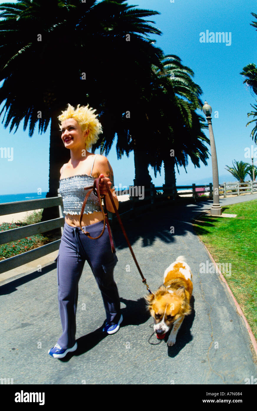 a punk girl walking Stock Photo - Alamy