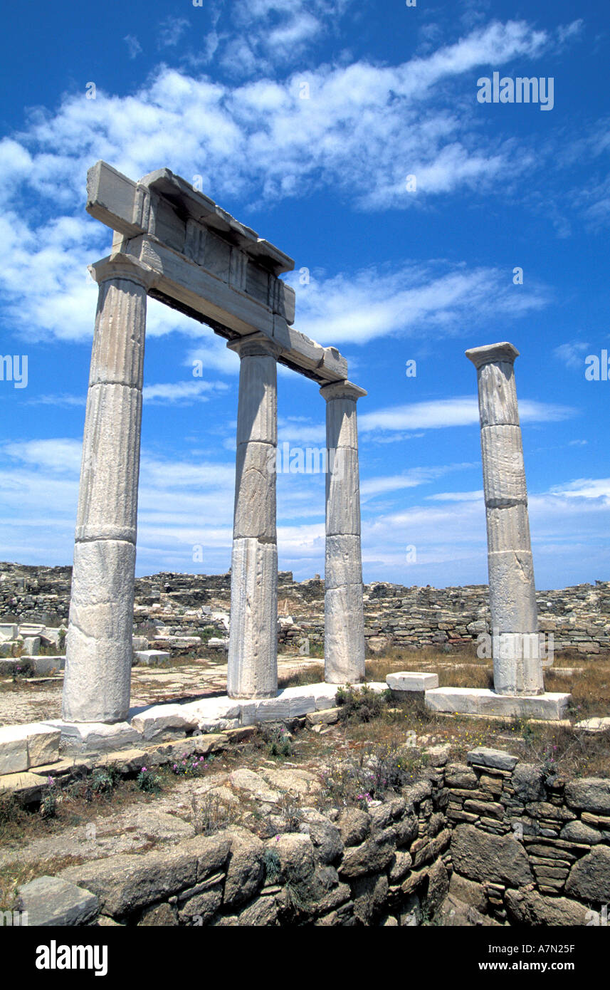 GREECE Poseidonists Temple at Delos Stock Photo