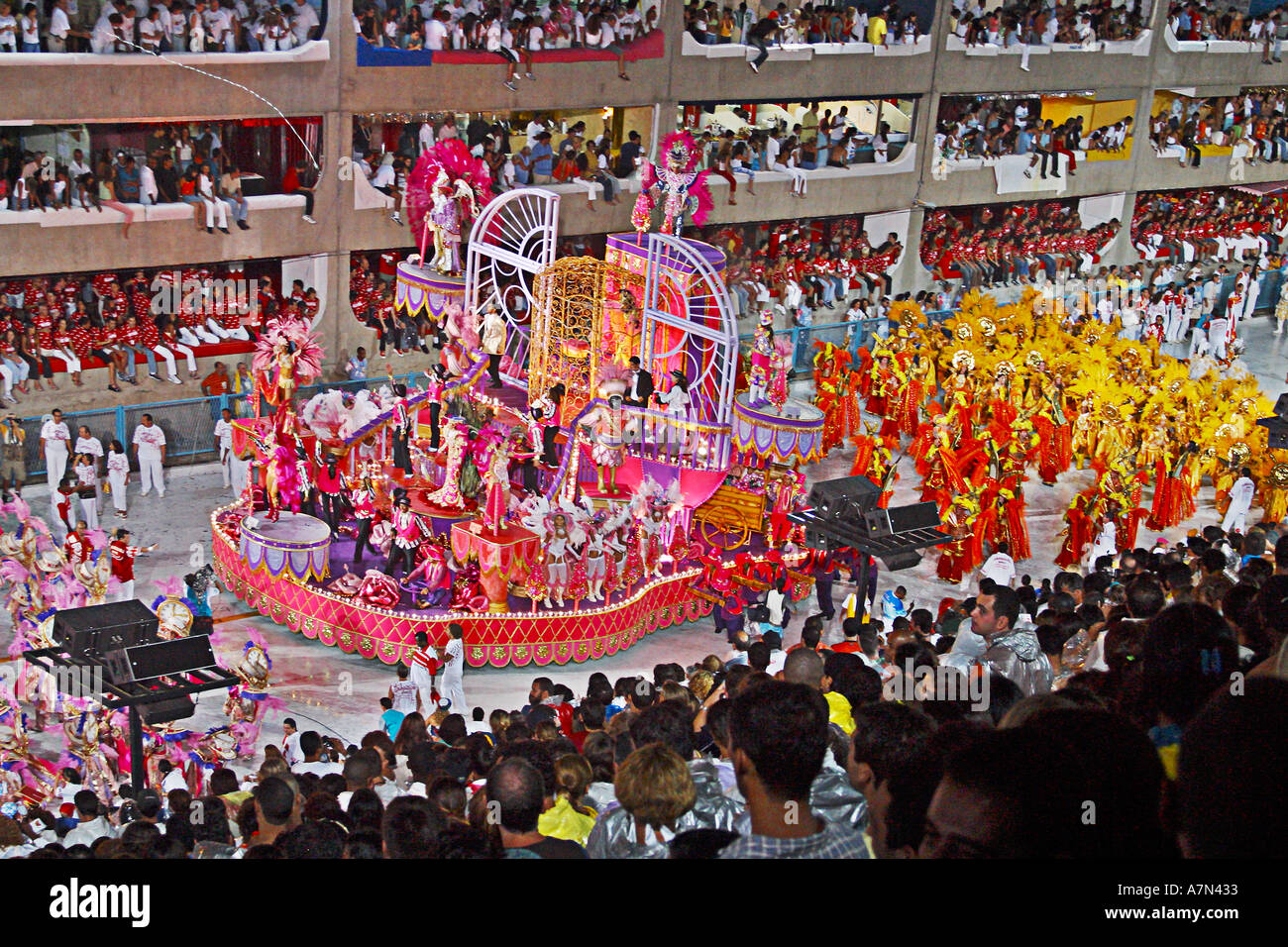 Rio de Janeiro canival Sambadromo Samba School Stock Photo