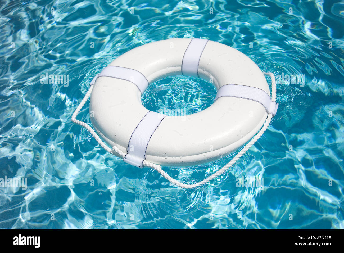 Life Preserver in pool life jacket Stock Photo Alamy