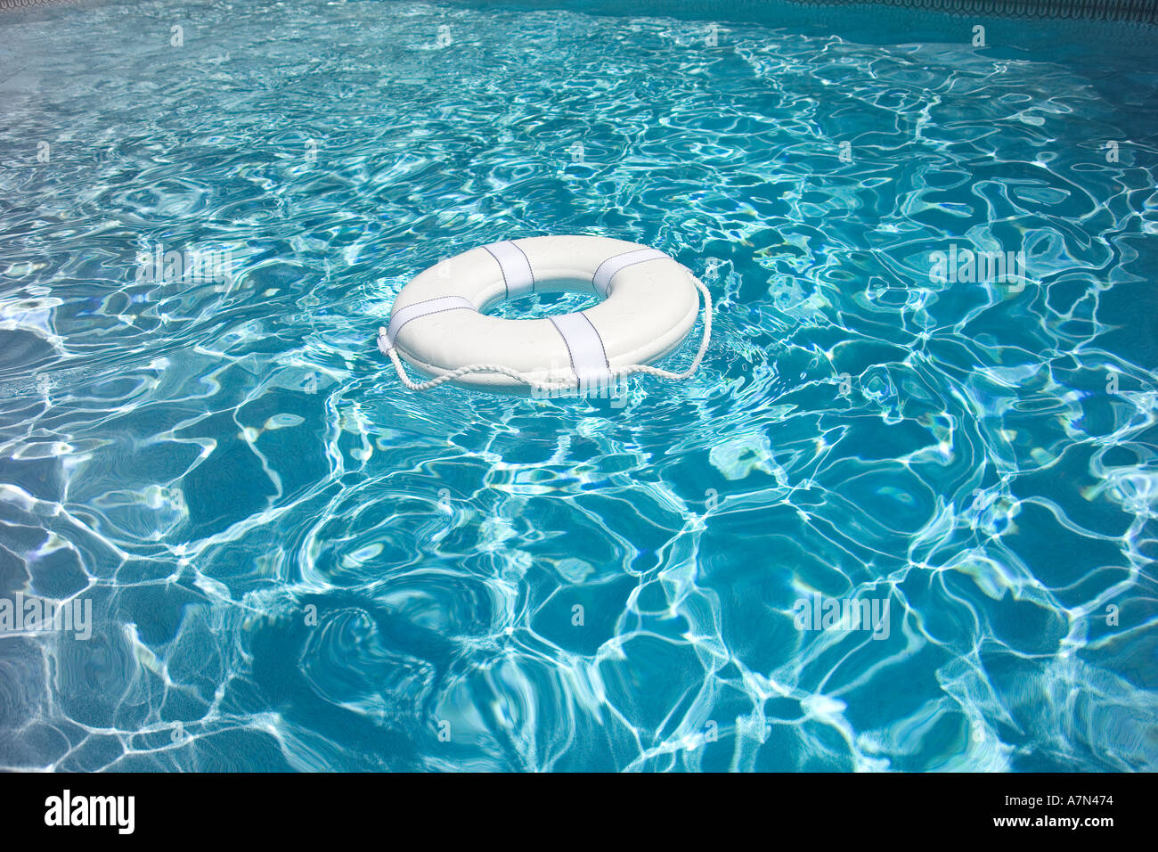 Life Preserver in pool life jacket Stock Photo Alamy