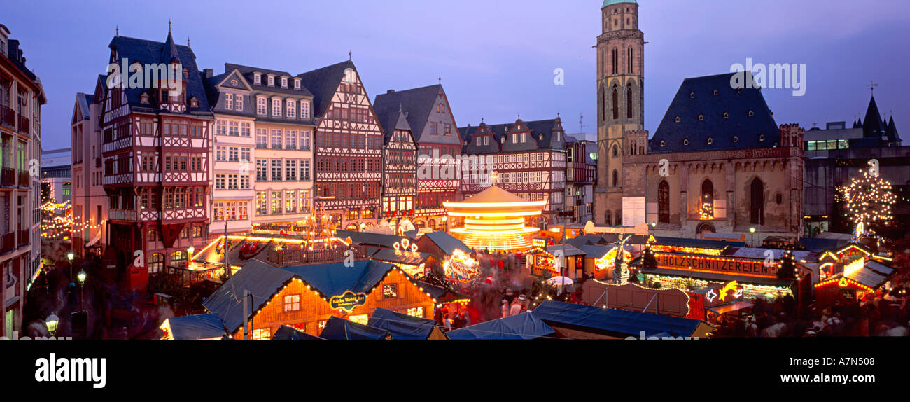Germany Frankfurt Roemer christmas market Stock Photo