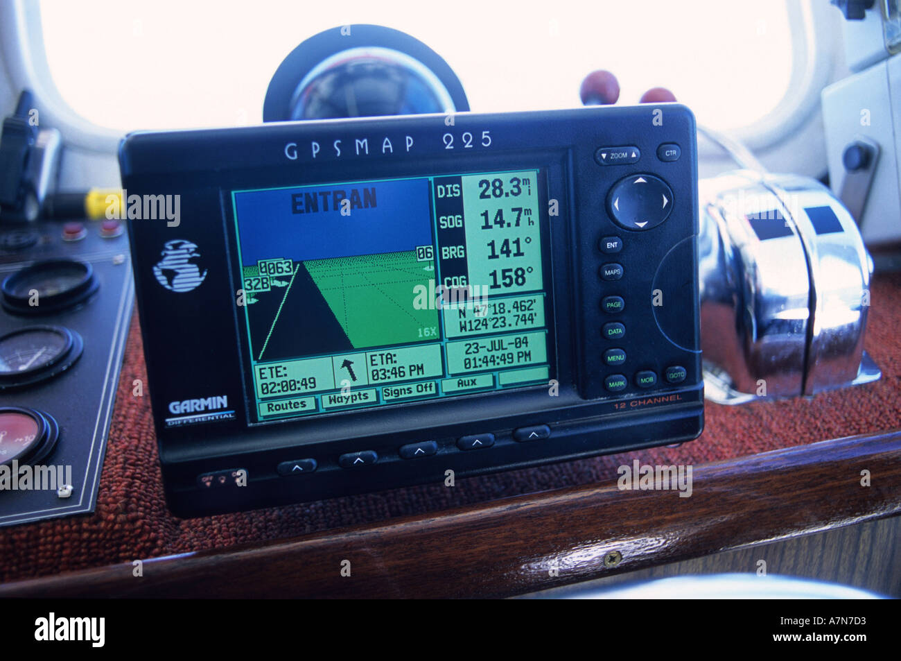 GPS global positioning system on a fishing boat in Oregon Stock Photo -  Alamy