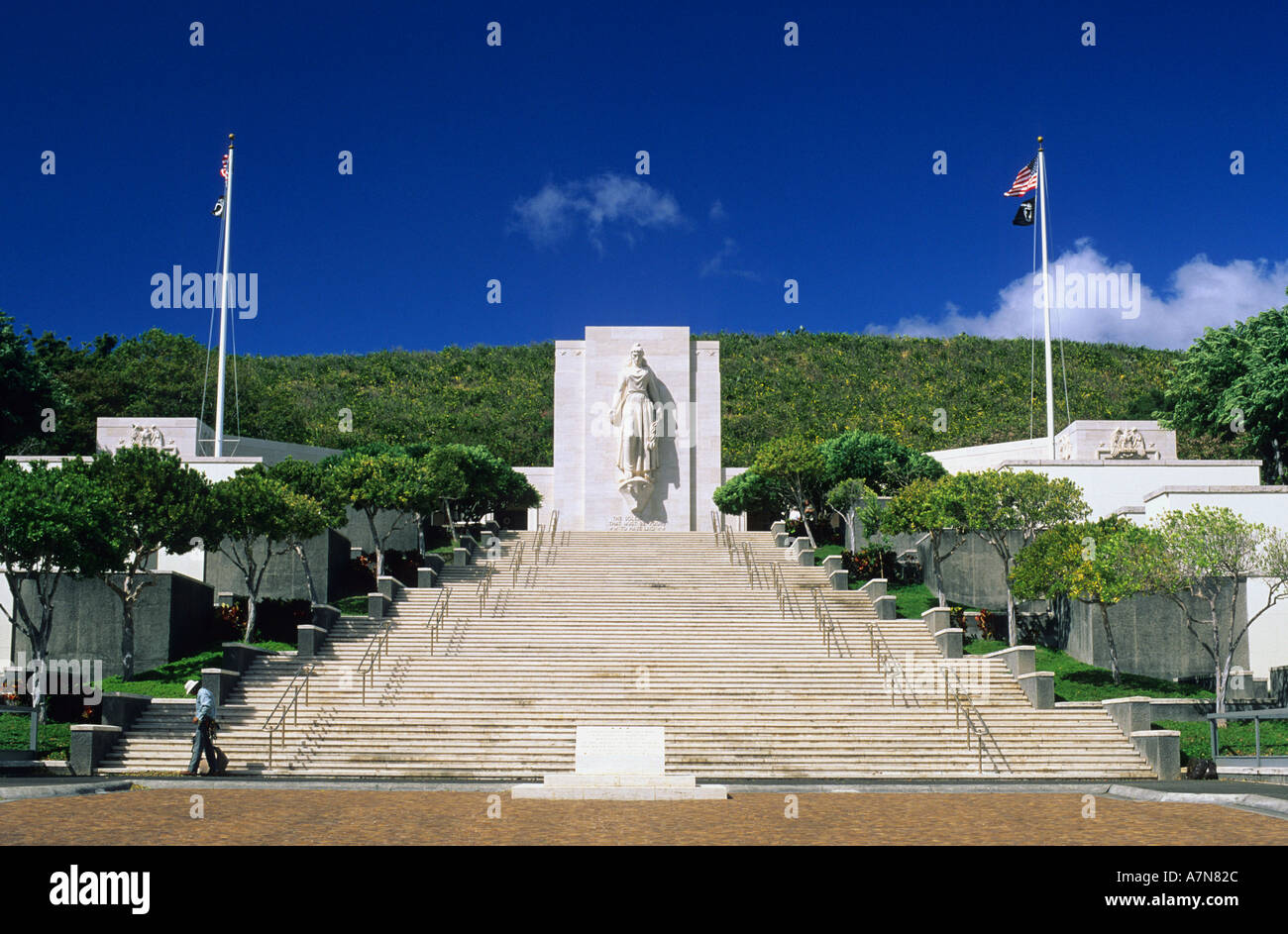 The Punch Bowl National Cemetery in Honolulu Hawaii Stock Photo Alamy