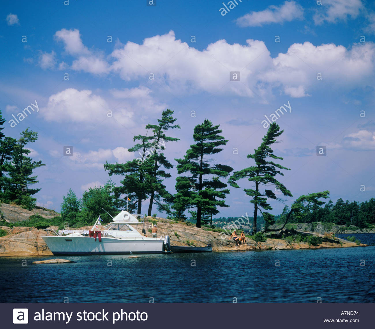 Lake Huron Cabin Cruiser Stock Photos Lake Huron Cabin Cruiser