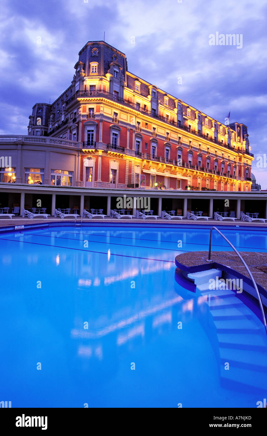 France, Pyrenees Atlantiques, Basque country, Hotel du Palais at Biarritz Stock Photo
