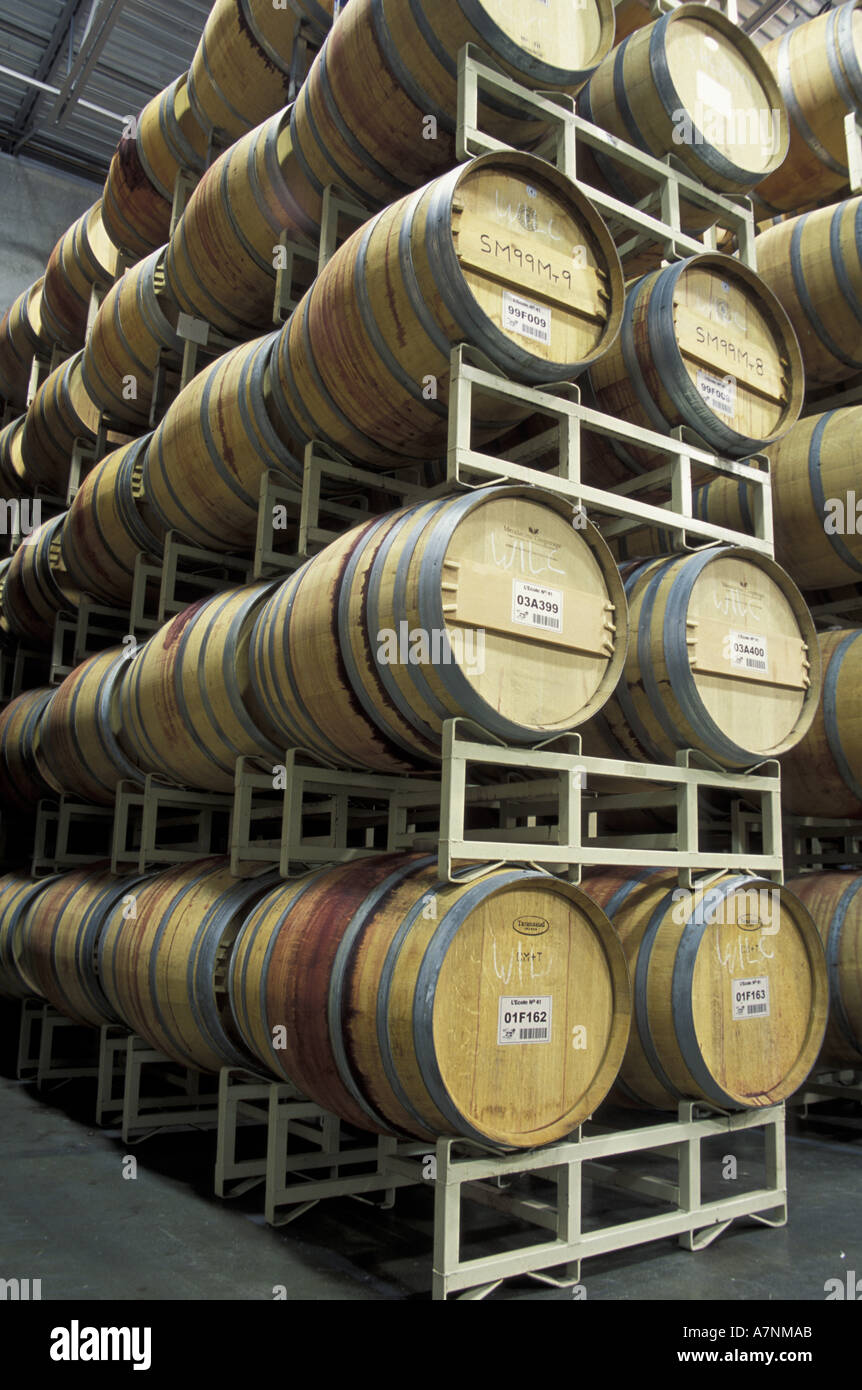 North America, USA, Washington, Lowden, L'Ecole No. 41. barrels in new