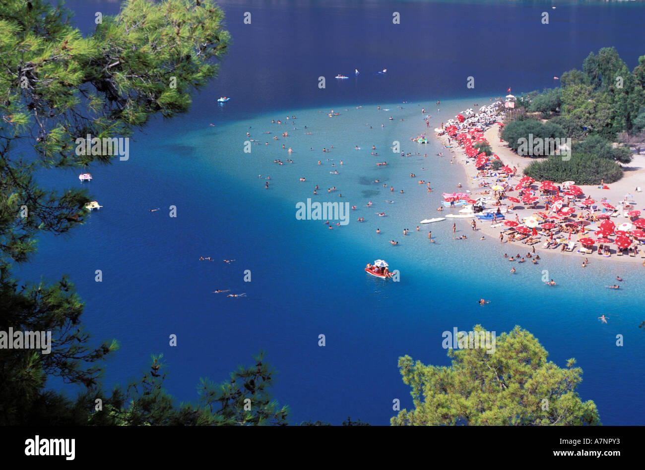 Turkey, Turquoise Coast area, Ölüdeniz,  famous beach, 10 miles from Fethiye Stock Photo