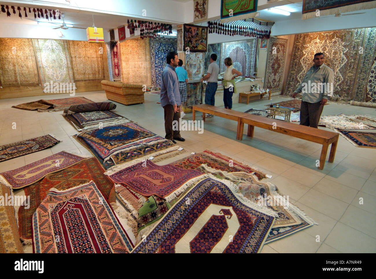 Carpet factory shop, near Saqqara, Egypt Stock Photo Alamy