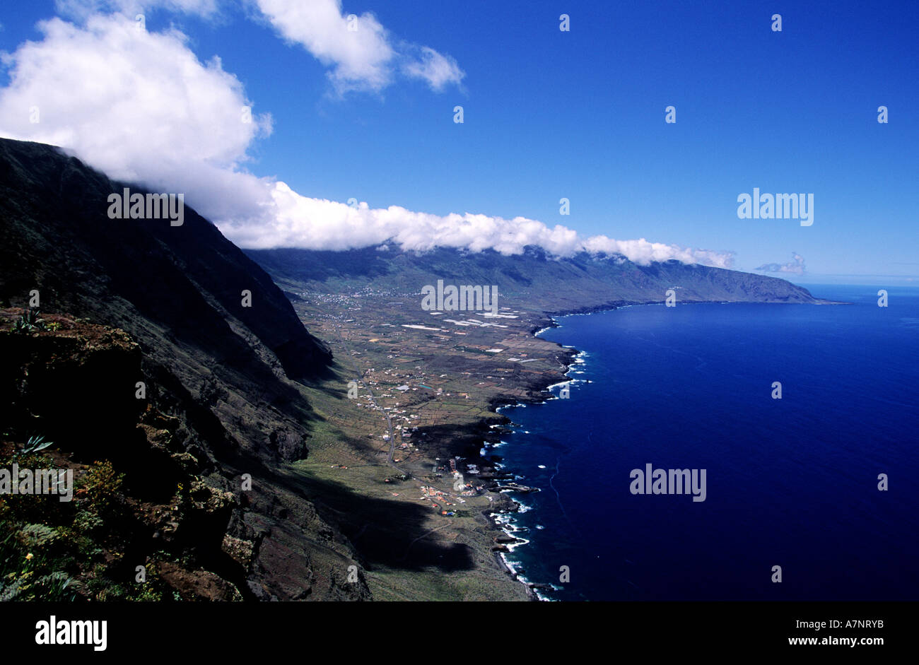 Spain, Canary Islands, El Hierro Island, El Golfo cliff Stock Photo