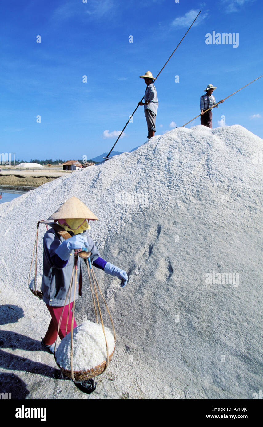 Vietnam, Khanh Hoa province, Doc Let salt pens near Nha Trang Stock Photo