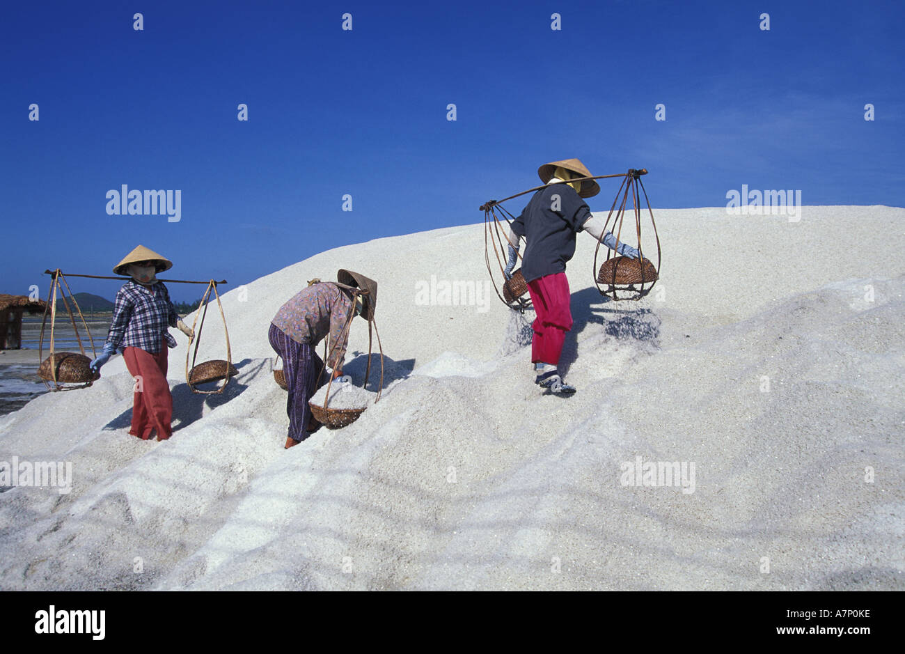 Vietnam, Khanh Hoa province, Doc Let salt pens near Nha Trang Stock Photo