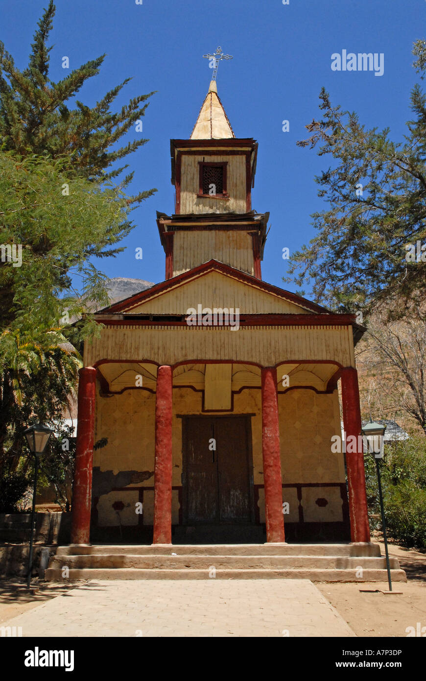 Church Valley del Qui Chile Stock Photo