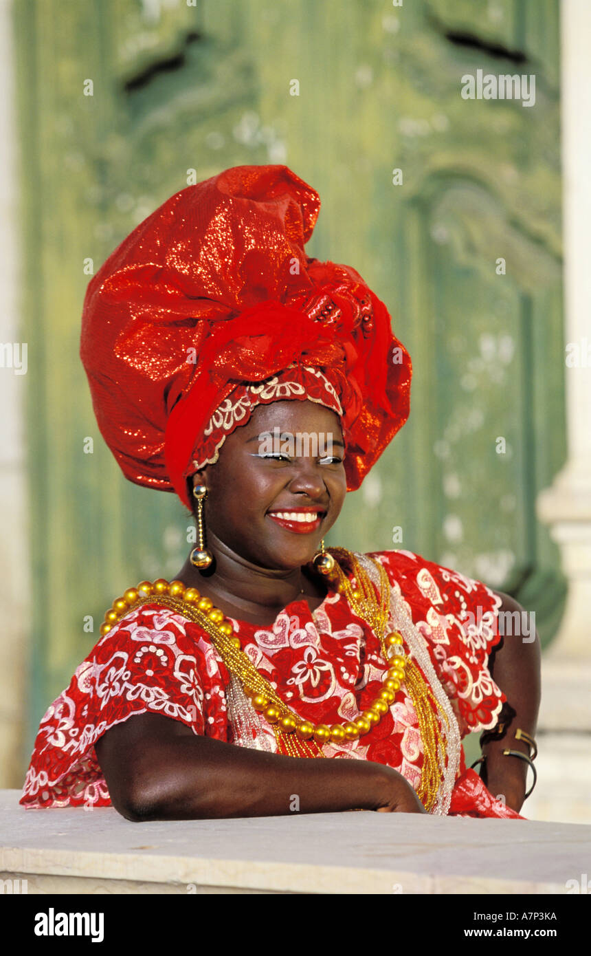 Brazil, Bahia state, Salvador, Bahian woman wearing traditional clothes