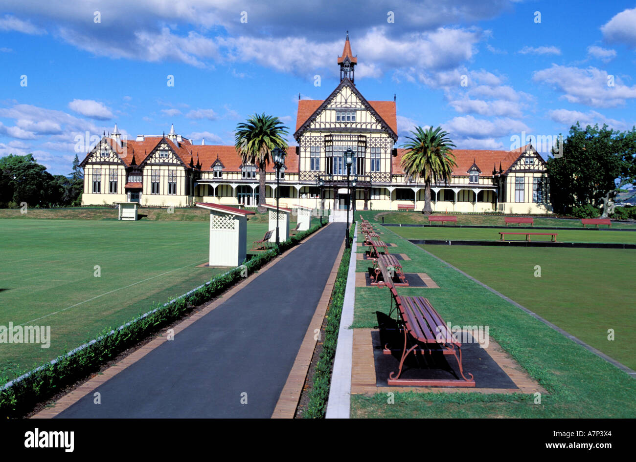 New Zealand, North Island, Rotorua, Bath House, Art and History Museum ...