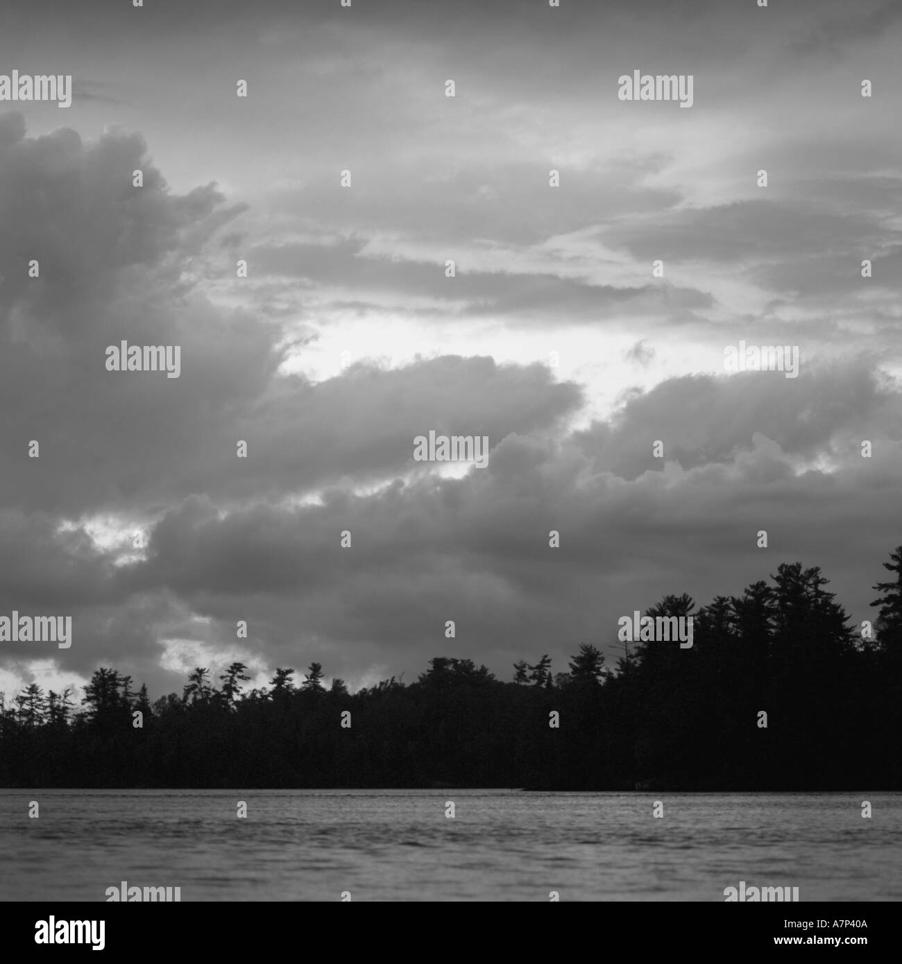Lakeshore scene Black and White Stock Photos & Images - Alamy