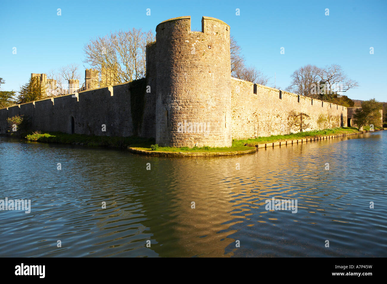 The Bishops Palace near Wells cathedral in Somerset county England UK Stock Photo