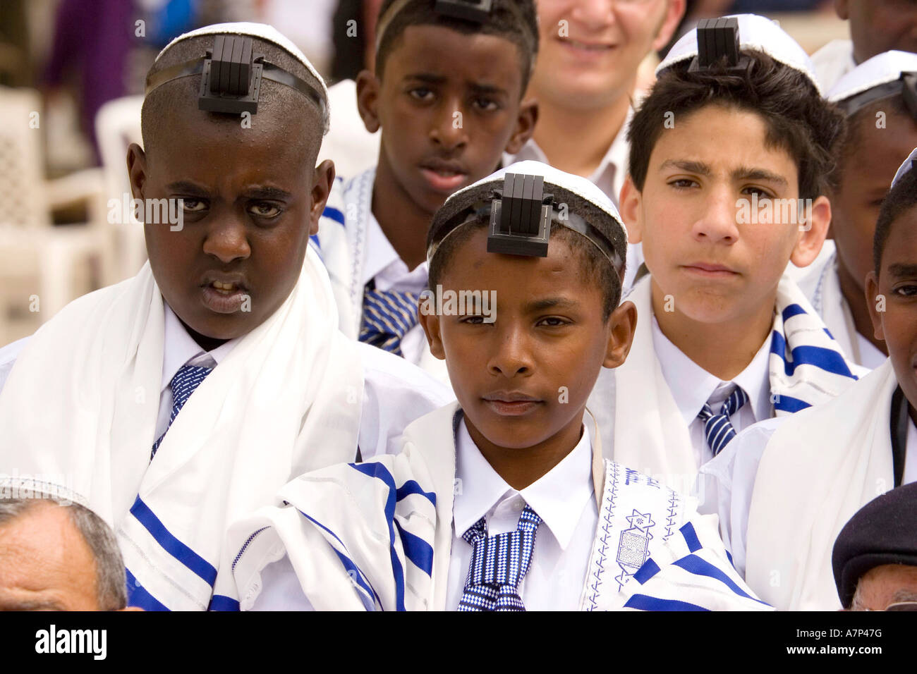 Group Portrait Of Bar Mitzva Boys In Jerusalem Israel Stock Photo Alamy