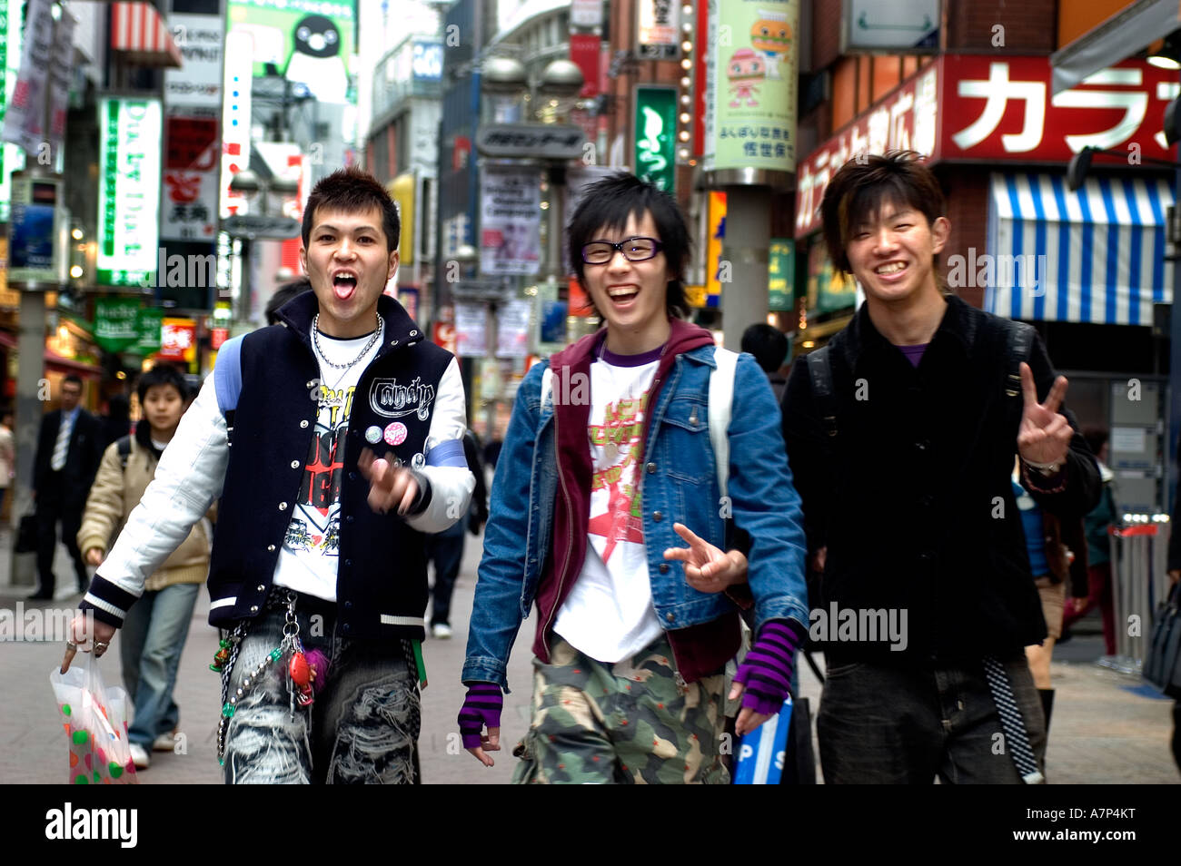 Tokyo Japan Shibuya Teen hipsters  cosu purei costume outfit expression  of youthful exuberance Stock Photo